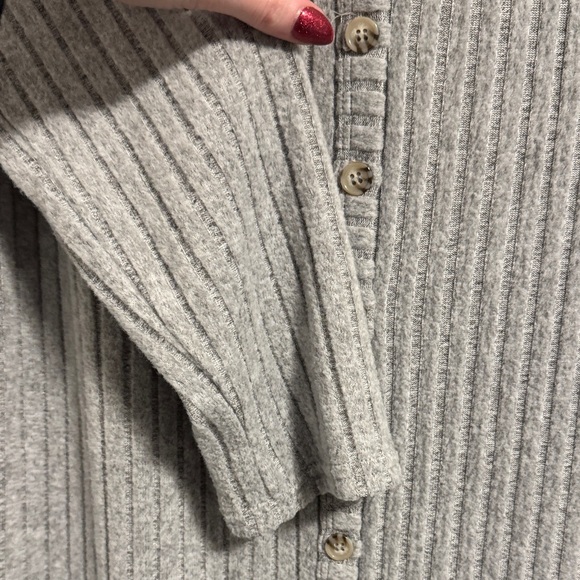 FRYE Gray Ribbed Button-Down Duster - Picture 3 of 5